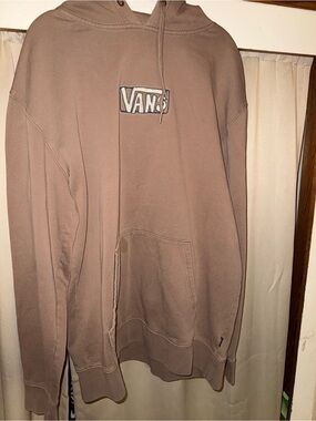 Vans Men’s Taupe Crewneck Hoodie with Logo